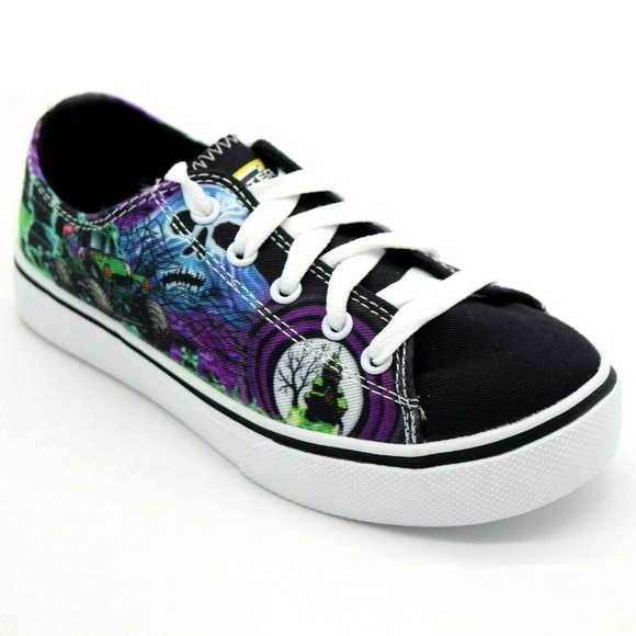 Monster Jam Boys Grave Digger Canvas Sneakers New - Picture 1 of 5